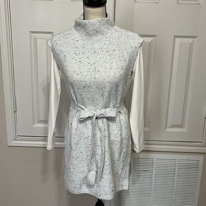 Chloe & jasmine off while speckled knit vest sweater cover up belt tie Size OS